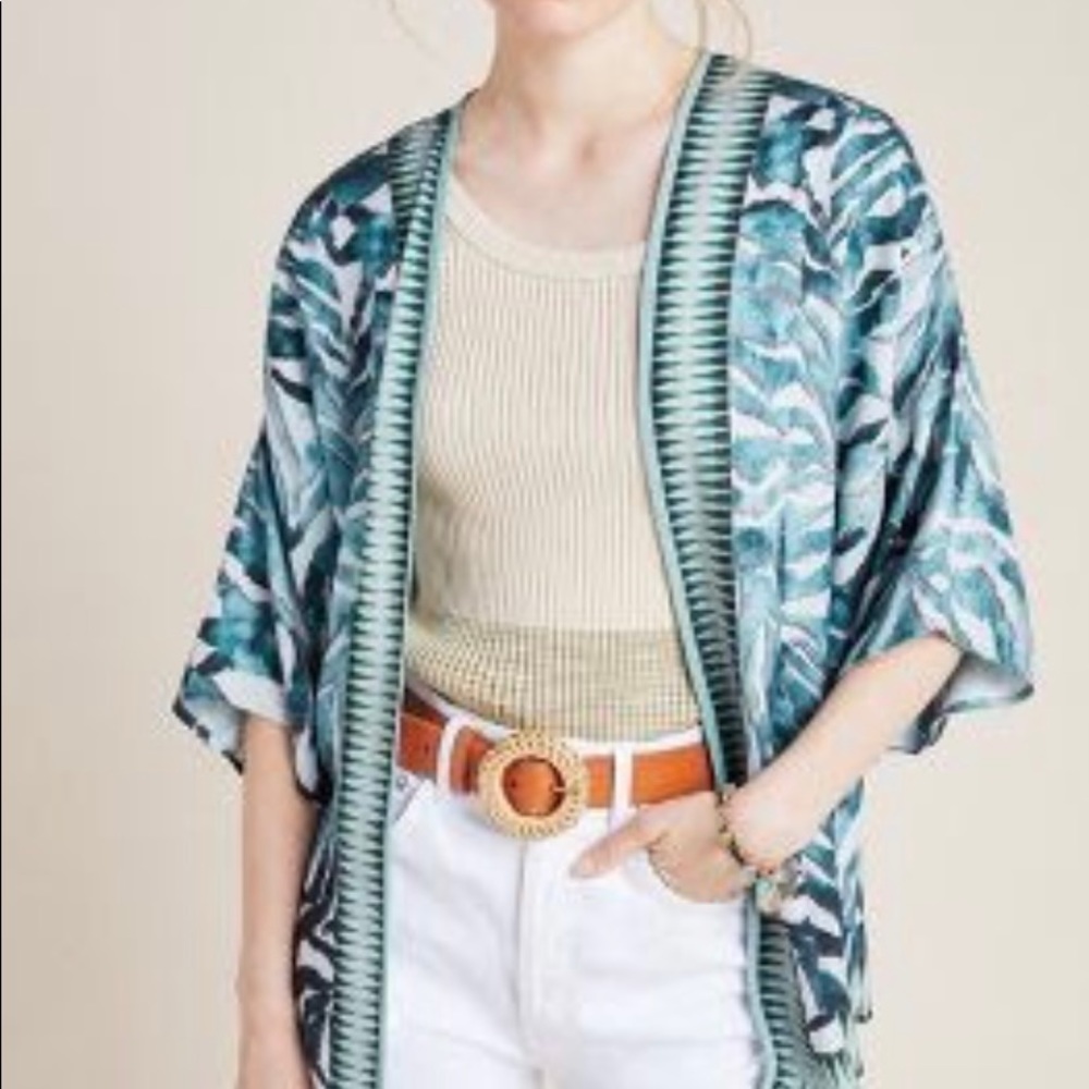 Anthropologie Women’s Venessa Kimono, blue green, Blank London